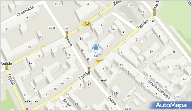 Warszawa, Tamka, 6/8, mapa Warszawy