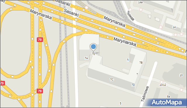 Warszawa, Taśmowa, 72, mapa Warszawy