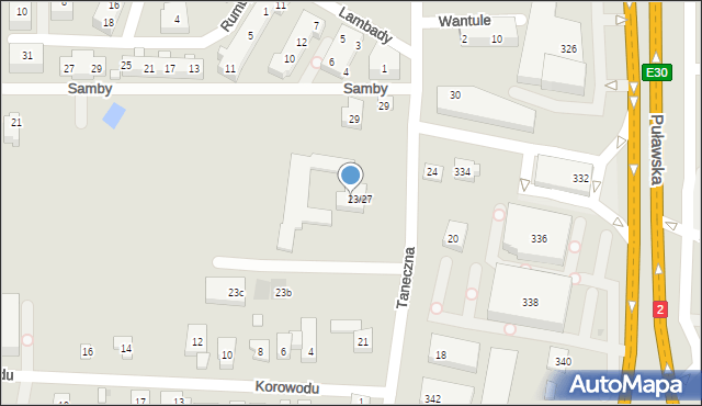 Warszawa, Taneczna, 23/29, mapa Warszawy