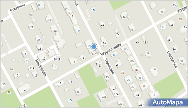 Warszawa, Tapetowa, 11A, mapa Warszawy
