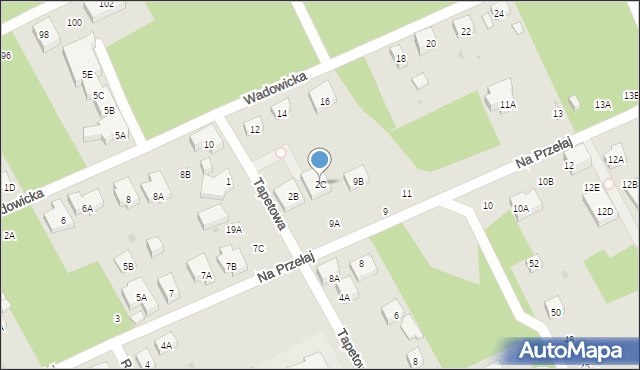 Warszawa, Tapetowa, 2C, mapa Warszawy