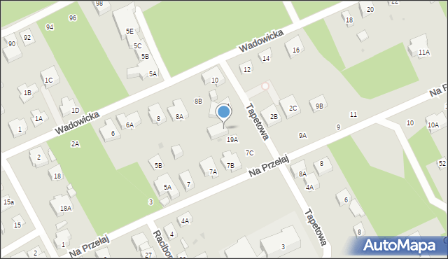 Warszawa, Tapetowa, 3, mapa Warszawy