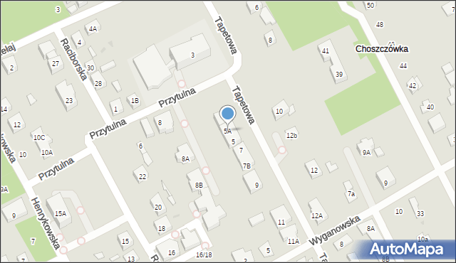 Warszawa, Tapetowa, 5A, mapa Warszawy