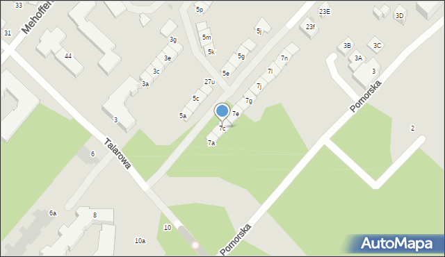 Warszawa, Talarowa, 7c, mapa Warszawy