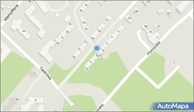 Warszawa, Talarowa, 7e, mapa Warszawy