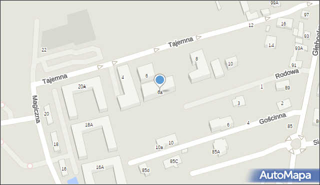 Warszawa, Tajemna, 6a, mapa Warszawy