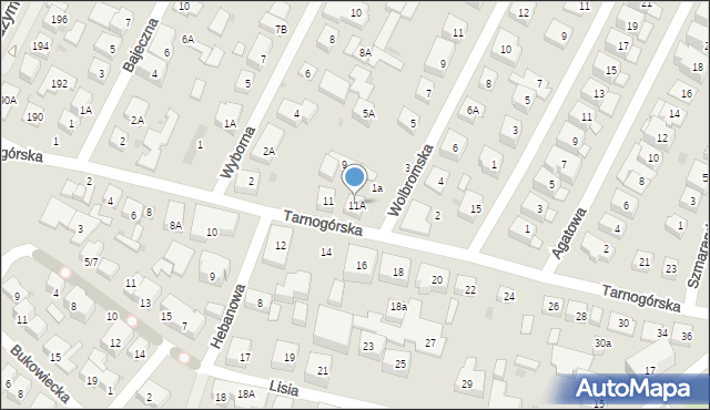 Warszawa, Tarnogórska, 11A, mapa Warszawy