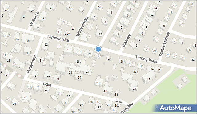 Warszawa, Tarnogórska, 22, mapa Warszawy