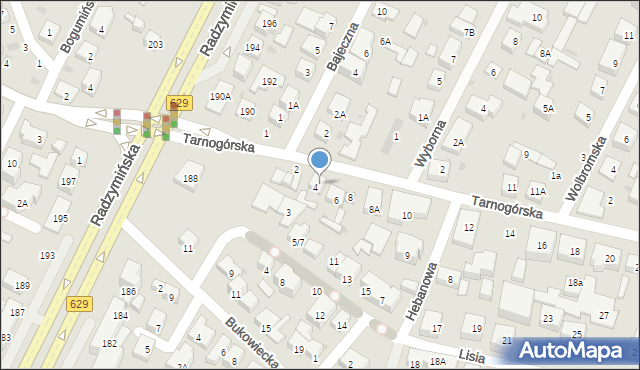 Warszawa, Tarnogórska, 4A, mapa Warszawy