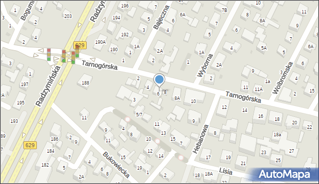 Warszawa, Tarnogórska, 6A, mapa Warszawy