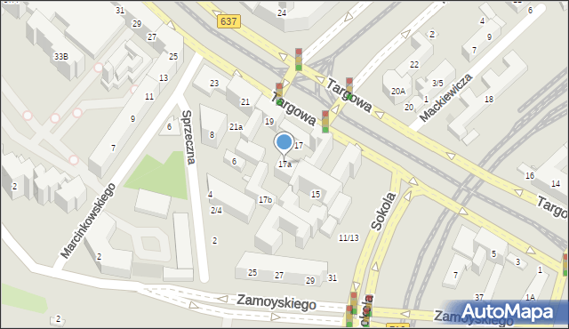 Warszawa, Targowa, 17a, mapa Warszawy