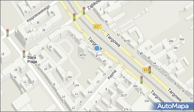 Warszawa, Targowa, 47, mapa Warszawy