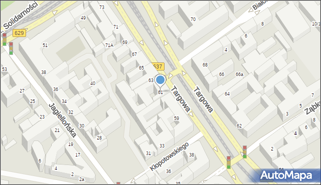Warszawa, Targowa, 61, mapa Warszawy