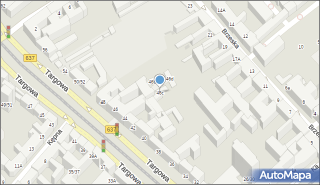 Warszawa, Targowa, 46c, mapa Warszawy