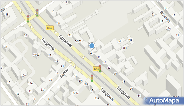 Warszawa, Targowa, 48, mapa Warszawy