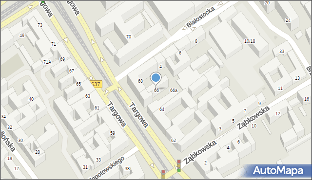 Warszawa, Targowa, 66, mapa Warszawy