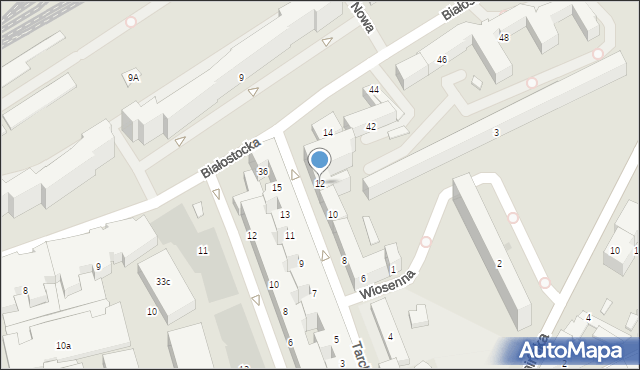 Warszawa, Tarchomińska, 12, mapa Warszawy