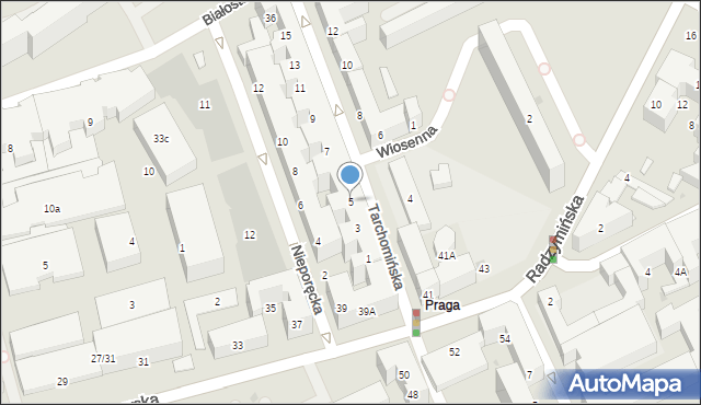 Warszawa, Tarchomińska, 5, mapa Warszawy