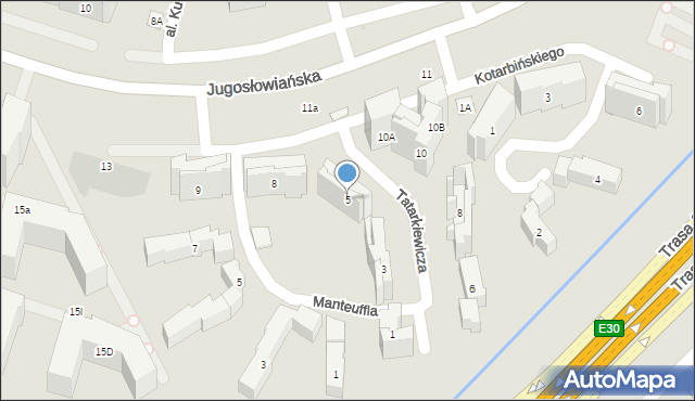 Warszawa, Tatarkiewicza Władysława, 5, mapa Warszawy