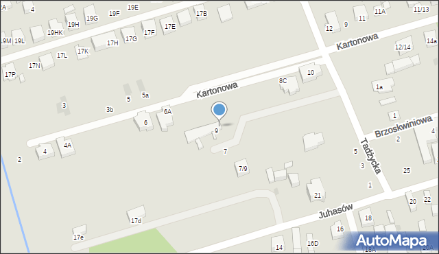 Warszawa, Tadżycka, 9, mapa Warszawy