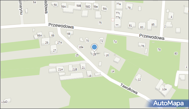 Warszawa, Tawułkowa, 18, mapa Warszawy