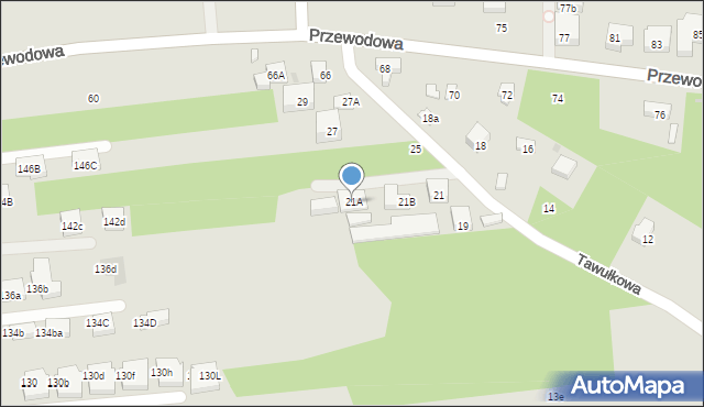 Warszawa, Tawułkowa, 21A, mapa Warszawy