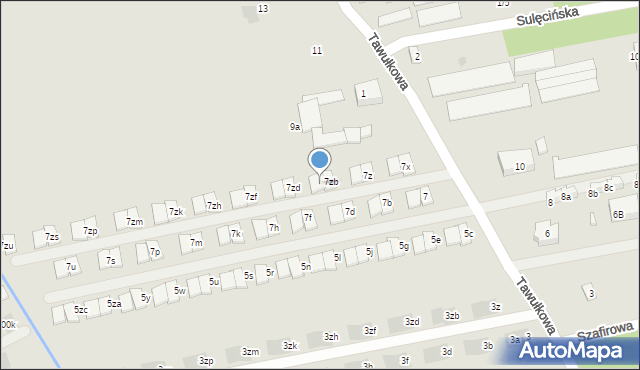 Warszawa, Tawułkowa, 7zc, mapa Warszawy