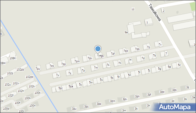 Warszawa, Tawułkowa, 7zj, mapa Warszawy