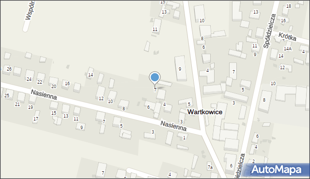 Wartkowice, Targowa, 7, mapa Wartkowice