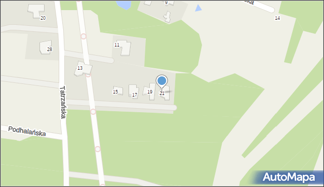 Wilcze, Tatrzańska, 21, mapa Wilcze