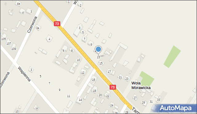 Wola Morawicka, Tarnowska, 13, mapa Wola Morawicka