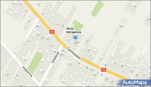 Wola Morawicka, Tarnowska, 29, mapa Wola Morawicka