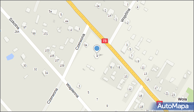 Wola Morawicka, Tarnowska, 4, mapa Wola Morawicka