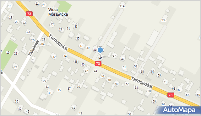 Wola Morawicka, Tarnowska, 45, mapa Wola Morawicka