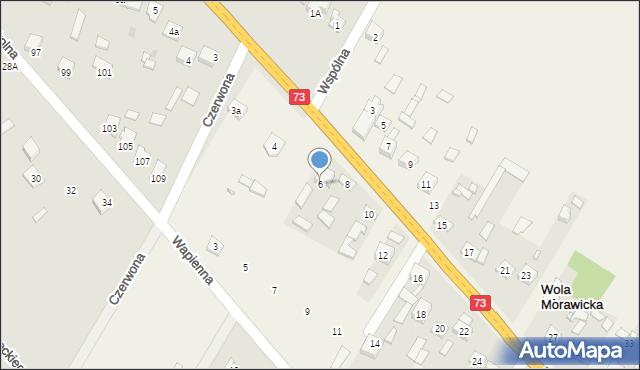Wola Morawicka, Tarnowska, 6, mapa Wola Morawicka