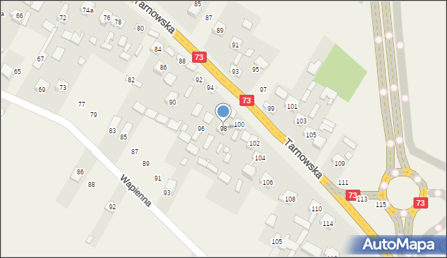 Wola Morawicka, Tarnowska, 98, mapa Wola Morawicka