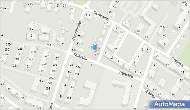 Wrocław, Tatarska, 5, mapa Wrocławia
