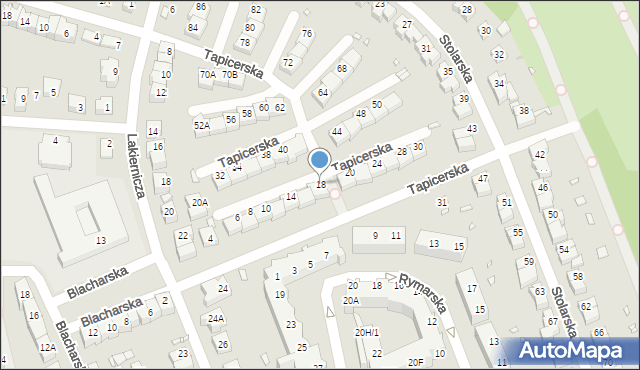 Wrocław, Tapicerska, 18, mapa Wrocławia