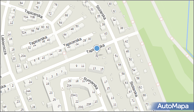 Wrocław, Tapicerska, 31, mapa Wrocławia