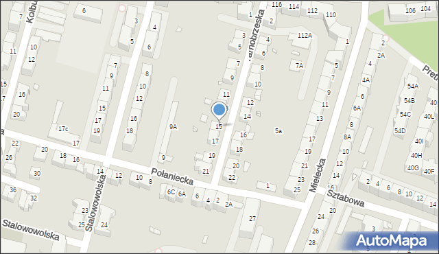 Wrocław, Tarnobrzeska, 15, mapa Wrocławia