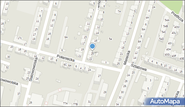 Wrocław, Tarnobrzeska, 20, mapa Wrocławia