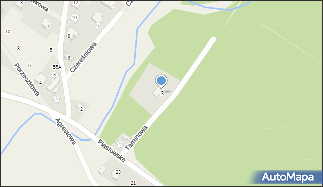 Wymysły, Tarninowa, 3, mapa Wymysły