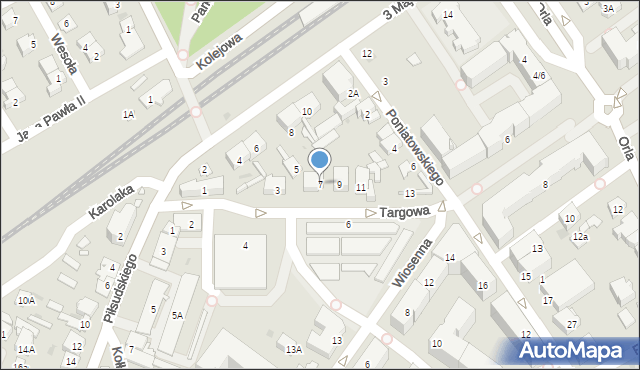 Ząbki, Targowa, 7, mapa Ząbki