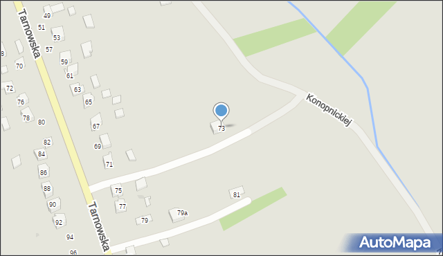 Żabno, Tarnowska, 73, mapa Żabno