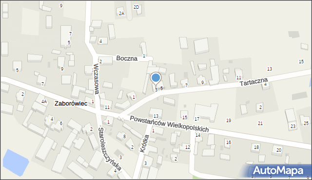 Zaborówiec, Tartaczna, 3, mapa Zaborówiec