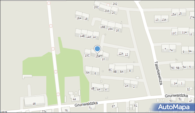 Zabrze, Tatarkiewicza Władysława, prof., 10A, mapa Zabrza