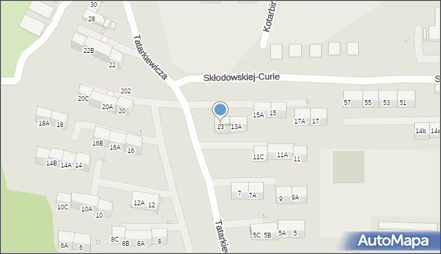 Zabrze, Tatarkiewicza Władysława, prof., 13, mapa Zabrza