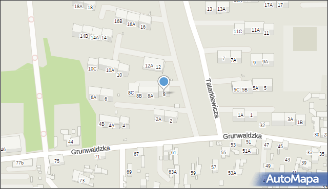 Zabrze, Tatarkiewicza Władysława, prof., 8, mapa Zabrza