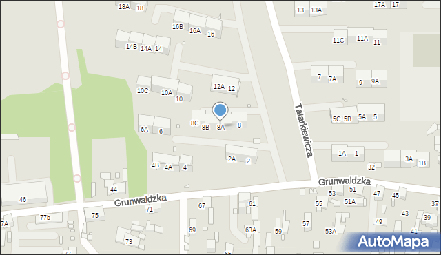 Zabrze, Tatarkiewicza Władysława, prof., 8A, mapa Zabrza