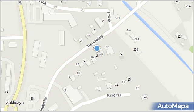 Zakliczyn, Tarnowska, 18, mapa Zakliczyn